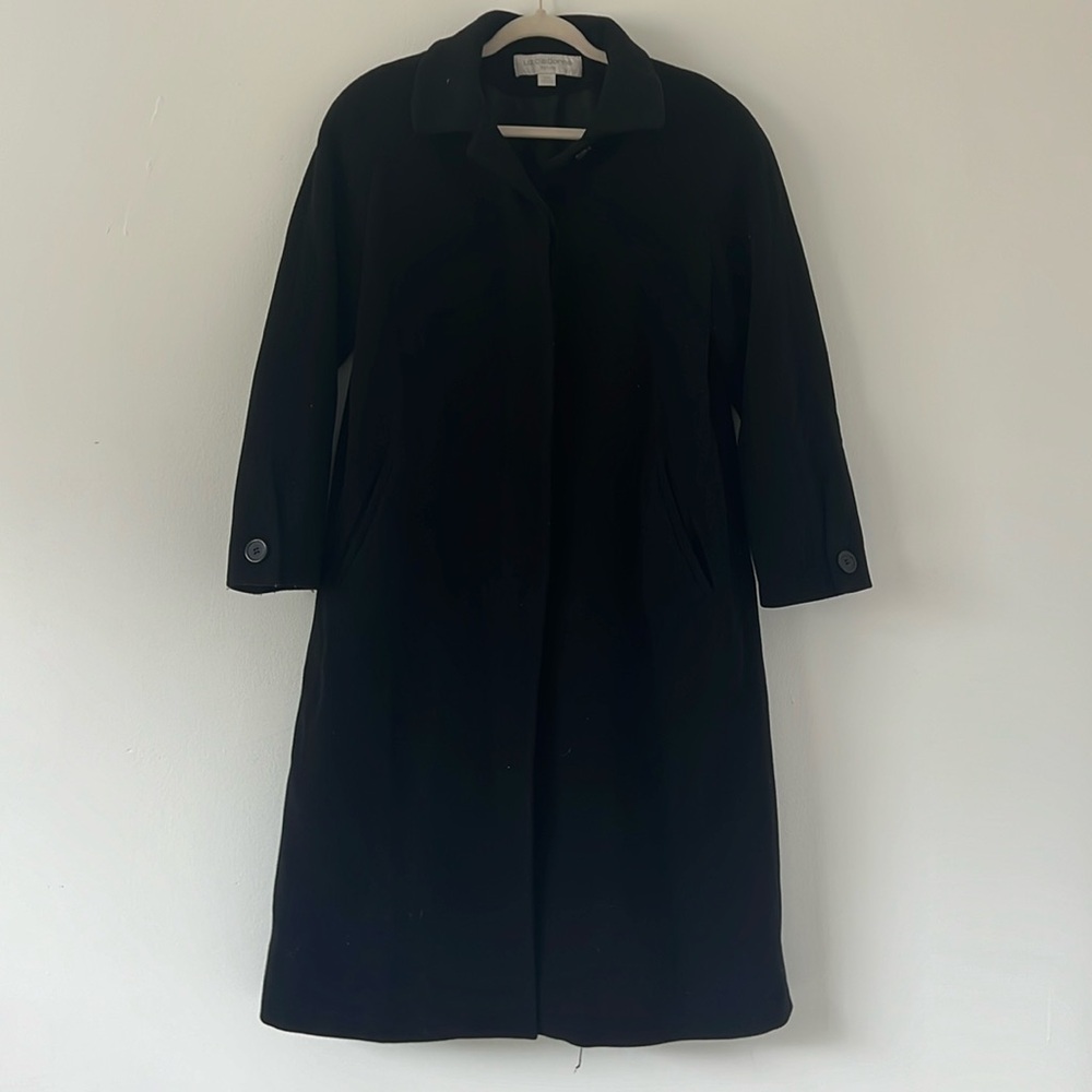Liz Claiborne Petite Heavy Weight Wool Corduroy Button Down Overcoat Size 12P
